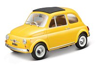 Bburago - Autá HOBBY, Fiat 500F (1965), žltá, 1:24