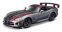 Bburago - Auta HOBBY, Dodge Viper SRT 10 ACR, šedá metalíza-matná černá, 1:24