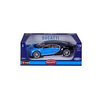 Bburago - Auta HOBBY, Bugatti Chiron, modrá, 1:18