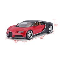 Bburago - Auta HOBBY, Bugatti Chiron, červeno-černá, 1:18