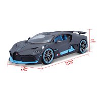 Bburago - Auta HOBBY, Bugatti Divo, matná tmavě šedá, 1:18