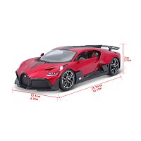 Bburago - Auta HOBBY, Bugatti Divo, červená metalíza, 1:18
