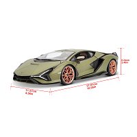 Bburago - Auta HOBBY, Lamborghini Sián FKP 37, matná zelená metalíza, 1:18