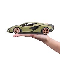 Bburago - Auta HOBBY, Lamborghini Sián FKP 37, matná zelená metalíza, 1:18