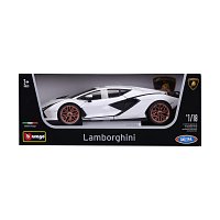Bburago - Auta HOBBY, Lamborghini Sián FKP 37, bílá, 1:18