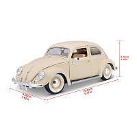 Bburago - Auta HOBBY- Volkswagen Käfer Beetle 1955, béžová, 1:18