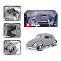Bburago - Auta HOBBY- Volkswagen Käfer Beetle 1955, šedá, 1:18