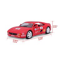 Bburago - RACING, Ferrari F355 Challenge, červená, 1:24