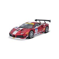 Bburago - RACING, Ferrari 488 Challenge (Formula racing 2017), tmavě červená, 1:24