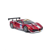 Bburago - RACING, Ferrari 488 Challenge (Formula racing 2017), tmavě červená, 1:24