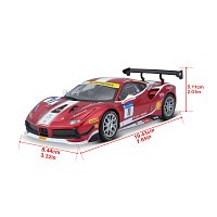 Bburago - RACING, Ferrari 488 Challenge (Formula racing 2017), tmavě červená, 1:24
