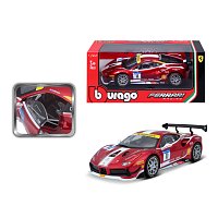 Bburago - RACING, Ferrari 488 Challenge (Formula racing 2017), tmavě červená, 1:24