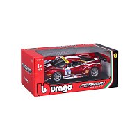 Bburago - RACING, Ferrari 488 Challenge (Formula racing 2017), tmavě červená, 1:24