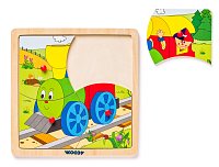 Displ.12ks - Puzzle ze 4 dílů ´´Mašinka´´, 4 motivy