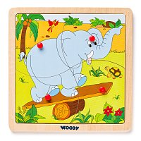 Displ.12ks - Puzzle ze 4 dílů ´´Mašinka´´, 4 motivy