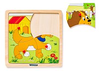 Displ.12ks - Puzzle ze 4 dílů ´´Mašinka´´, 4 motivy