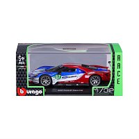 Bburago - RACE, 2017 Ford GT, modro-červená, 1:32