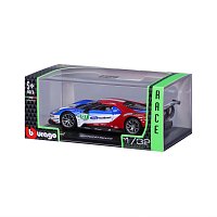 Bburago - RACE, 2017 Ford GT, modro-červená, 1:32