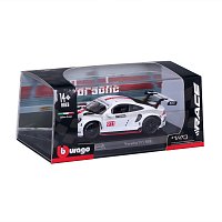 Bburago - RACE, Porsche 911 RSR v dekorativním boxu, bílá, 1:43