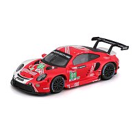 Bburago - RACE, Porsche 911 RSR v dekorativním boxu, červená, 1:43