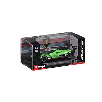 Bburago - RACE, Lamborghini SC63 v dekorativním boxu, zelená-černá, 1:43