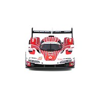 Bburago - RACE, Porsche 963 v dekorativním boxu, bílá-červená, 1:43