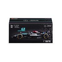 Bburago - RACE Formule F1 v dekorativním boxu, Mercedes-AMG Petronas W15 (2024), #63 G.Russell, 1:43