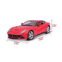 Bburago - RACE+PLAY, Ferrari F12berlinetta, červená, 1:24