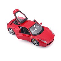 Bburago - RACE+PLAY, Ferrari 458 Italia, červená, 1:24