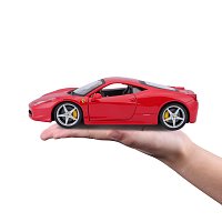 Bburago - RACE+PLAY, Ferrari 458 Italia, červená, 1:24