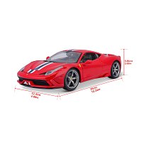 Bburago - RACE+PLAY, Ferrari 458 Speciale, červená, 1:18