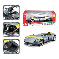 Bburago - RACE+PLAY, Ferrari Monza SP1, stříbrná, 1:18