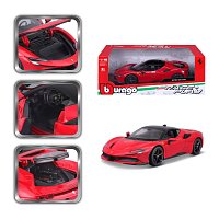 Bburago - RACE+PLAY, Ferrari SF90 Stradale, červená, 1:18