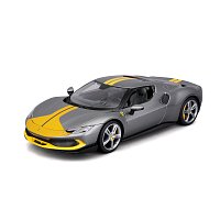 Bburago - RACE+PLAY, Ferrari 296 GTB ASSETTO FIORANO, šedá metalíza, 1:18