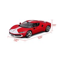 Bburago - RACE+PLAY, Ferrari 296 GTB ASSETTO FIORANO, červená, 1:18