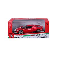 Bburago - RACE+PLAY, Ferrari 296 GTB ASSETTO FIORANO, červená, 1:18