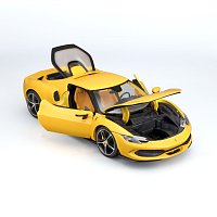 Bburago - RACE+PLAY, Ferrari 296 GTB, žlutá, 1:18