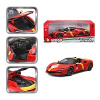 Bburago - RACE+PLAY, Ferrari SF90 STRADALE ASSETTO FIORANO, červená 1:18