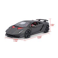 Bburago - Auta HOBBY, Lamborghini Sesto Elemento, šedá metalíza, 1:24