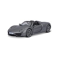 Bburago - Auta HOBBY, Porsche 918 Spyder, šedá metalíza, 1:24