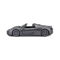 Bburago - Auta HOBBY, Porsche 918 Spyder, šedá metalíza, 1:24