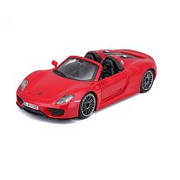 Bburago - Auta HOBBY, Porsche 918 Spyder, červená, 1:24