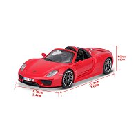 Bburago - Auta HOBBY, Porsche 918 Spyder, červená, 1:24
