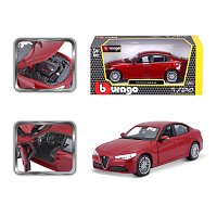 Bburago - Auta HOBBY, Alfa Romeo Giulia, červená metalíza, 1:24