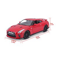 Bburago - Auta HOBBY, 2017 Nissan GT-R, červená, 1:24