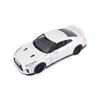 Bburago - Auta HOBBY, 2017 Nissan GT-R, bílá metalíza, 1:24