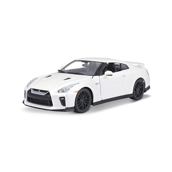 Bburago - Auta HOBBY, 2017 Nissan GT-R, bílá metalíza, 1:24