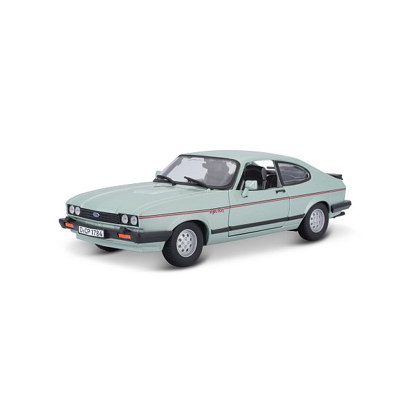 Bburago - Auta HOBBY, Ford Capri 1600 GT (1982), světle zelená metalíza, 1:24