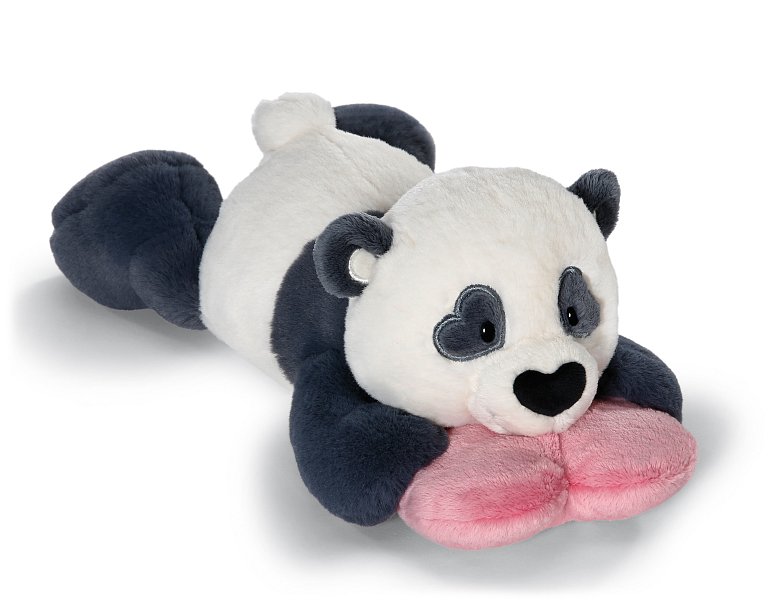 NICI Plyšová panda Love se srdíčkem - ležící, 20 cm