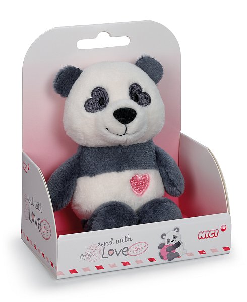 NICI Plyšová panda Love v dárkové krabičce, 12 cm